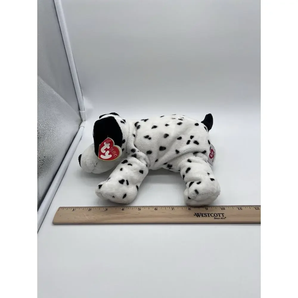 Ty Pluffies Dotters White Dalmation Dog Plush 10